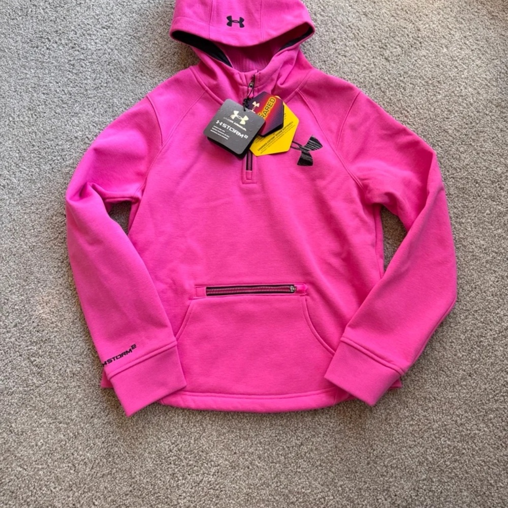 Under Armour STORM2 Infrared Cold Gear Pink Zip Neck Top SZ. YLG (14/16) NEW~TAG